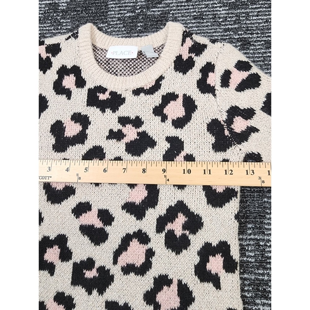 The Children's Place Sweater Dress Girls 7/8 Leopard Print Knit NWT - Picture 7 of 7